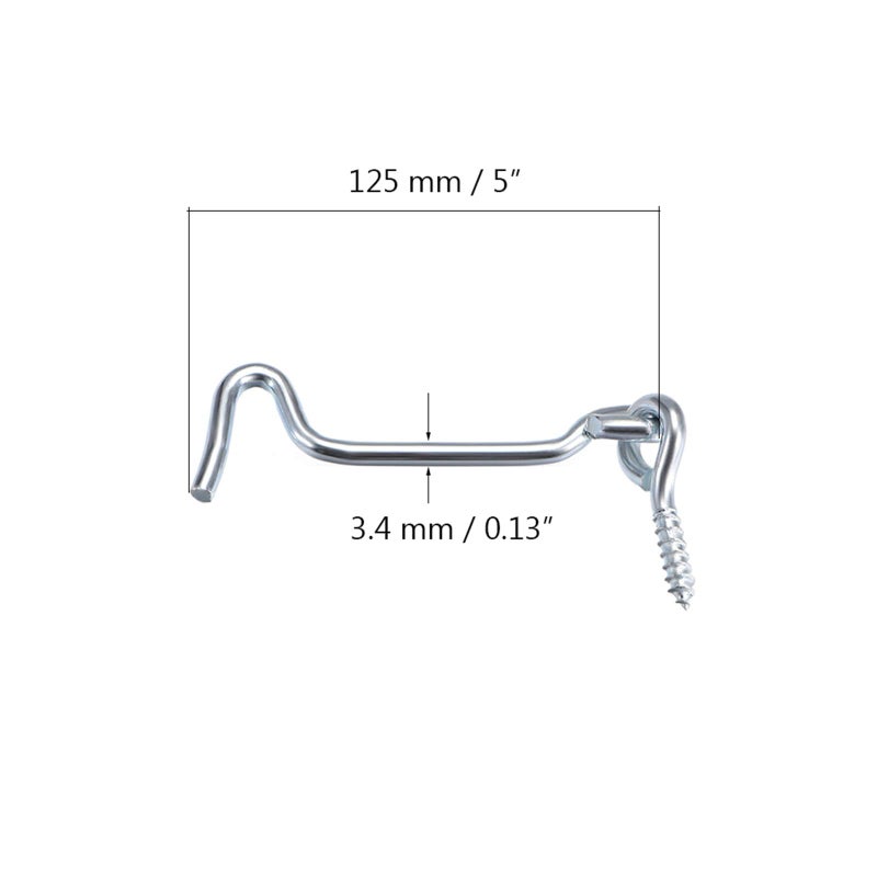 ZXUEZHENG 4Pcs 5 inches Cabin Hook Eye Latch Gate Door Swivel Window Door Hook with Mounting Screws - Image 2